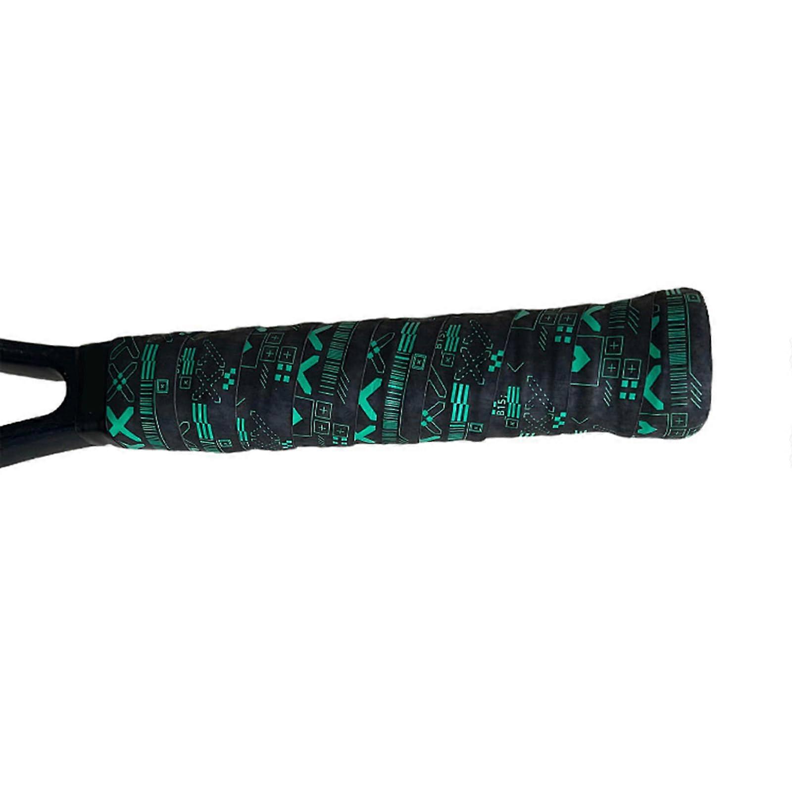 Tennis Racket Grip Tape, Badminton Racket Absorbing Tape, Black/Green Squash Racket Grip, Durable Material, Universal Fit