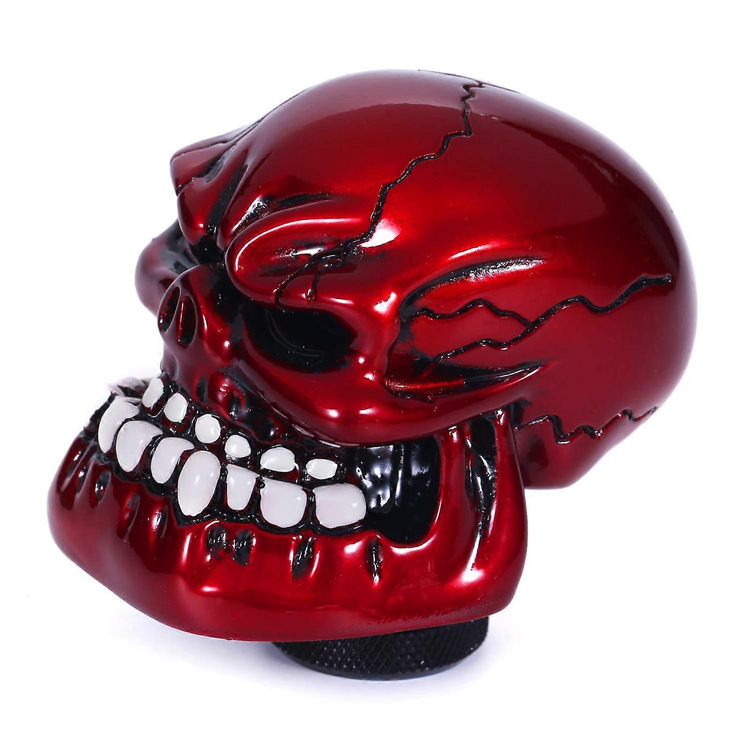 Skull Shift Knob For Manual And Automatic Transmissions, Gear Shifter Stick Handle, Red, Fits Most Cars, Trucks, SUVs