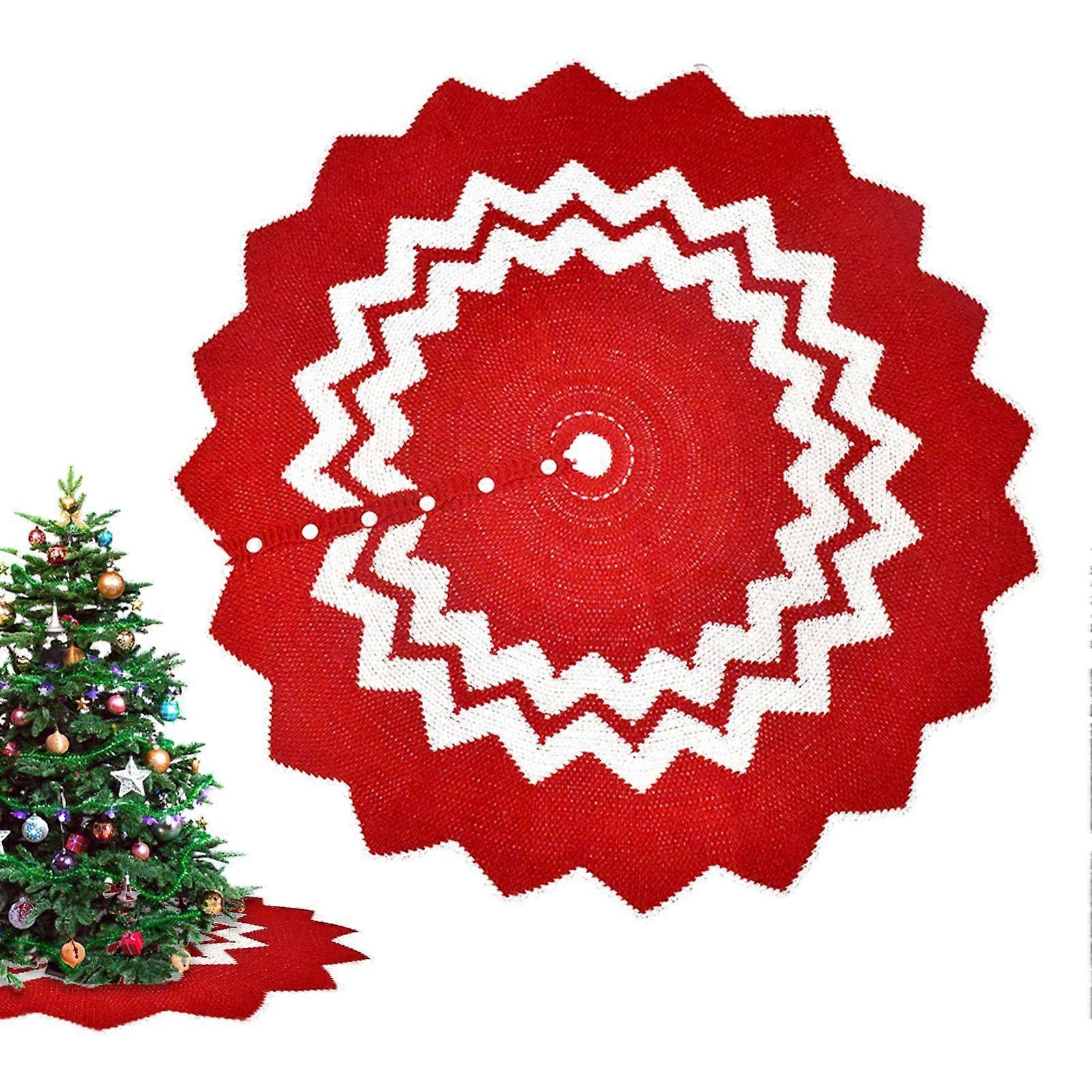 Christmas Tree Skirts Large Knitted Skirt for Christmas Tree Decoration