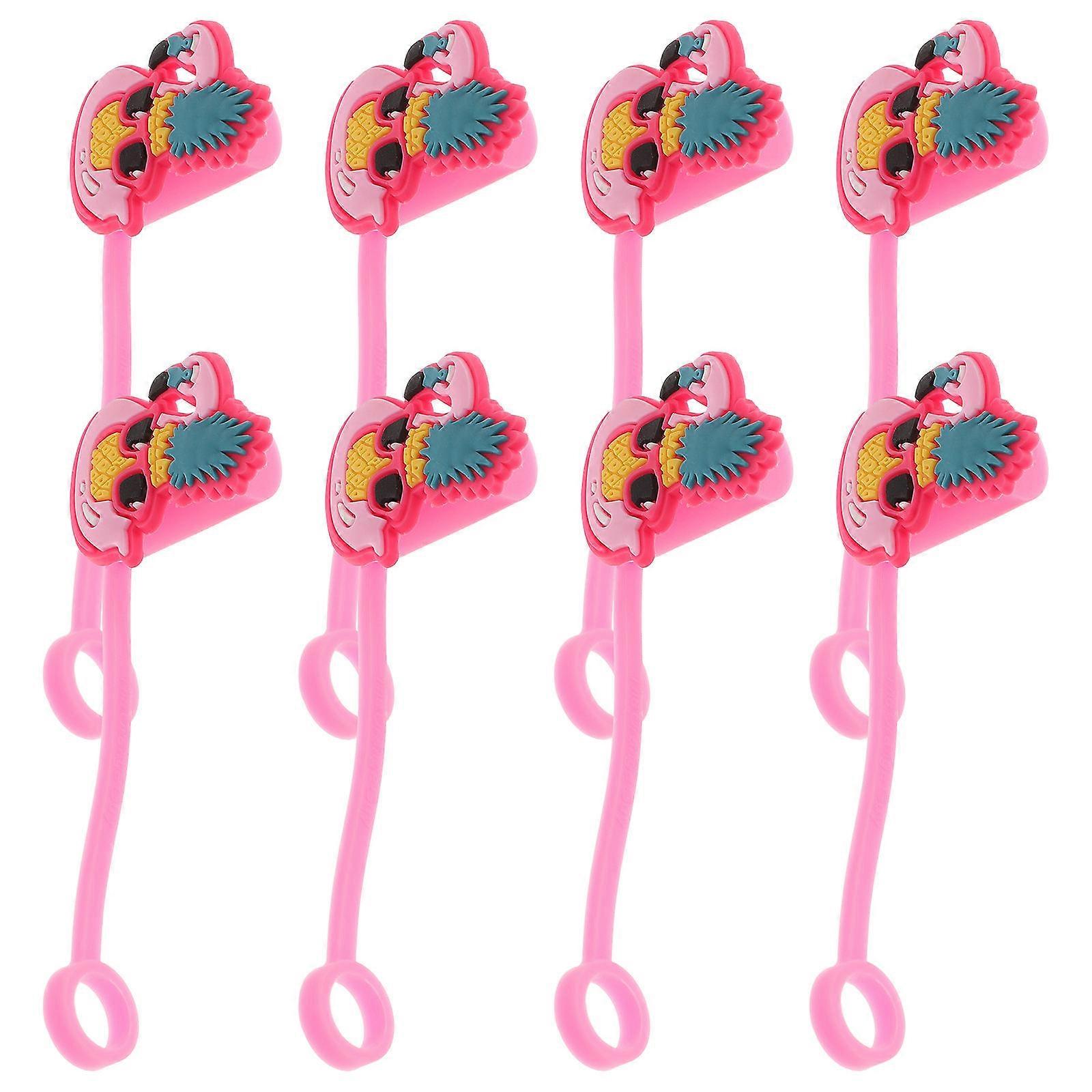 8pcs Cute Silicone Straw Caps for Drinking Straws – Lightweight, Easy to Store, Perfect for Parties, Picnics, and Gatherings