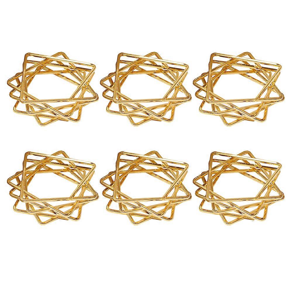 6 ronds de serviette en alliage en forme d’étoile pour les mariages, les fêtes et les décorations festives