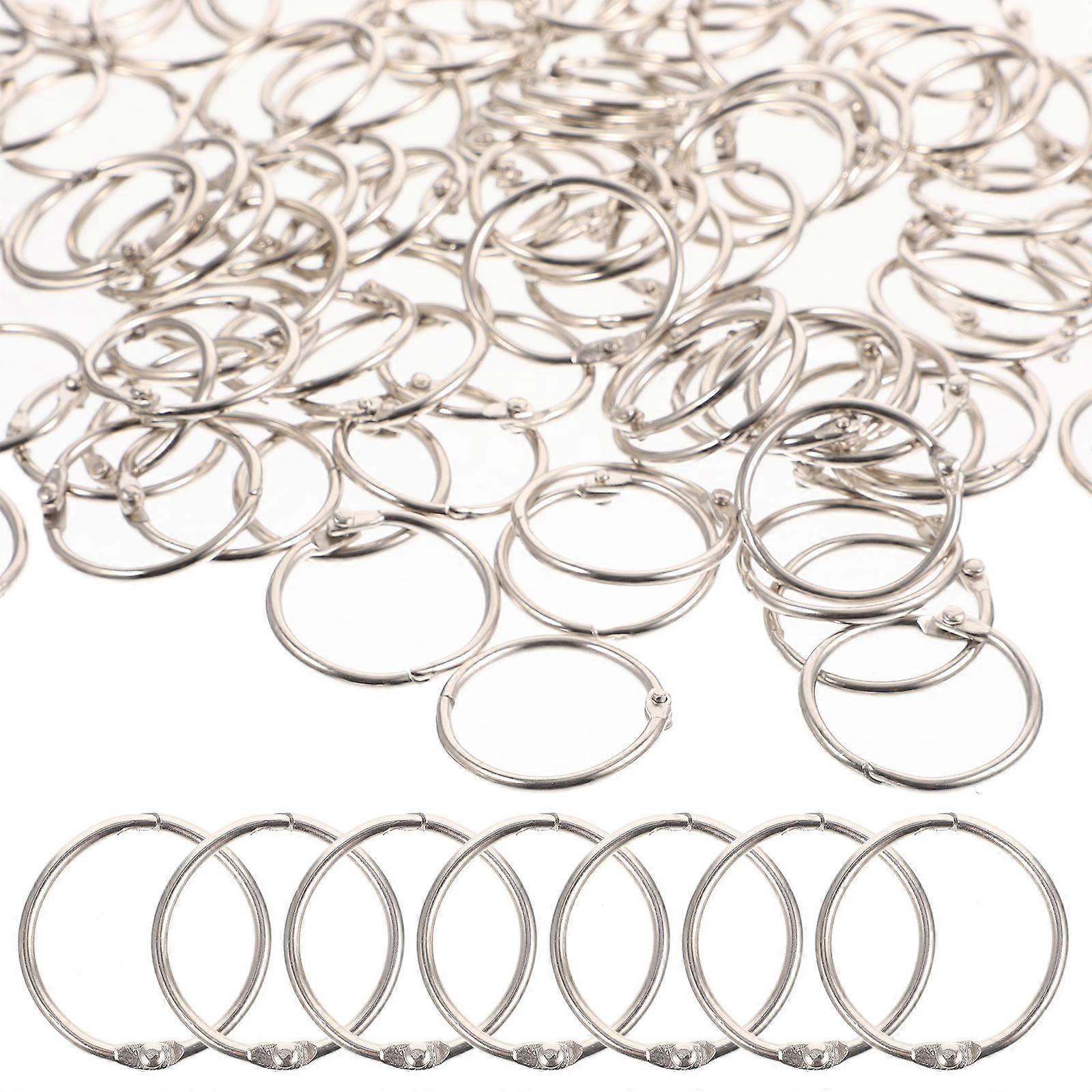 Reusable Key Ring Metal Loose Leaf Binder Rings Index Card Holder Compact Binder Ring School Use 100Pack
