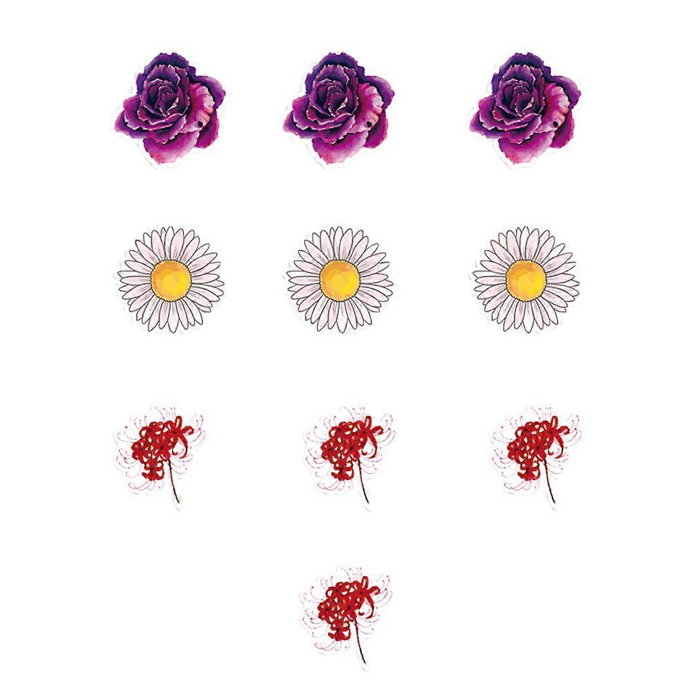 DIY Flower Pattern Sticker Botanical Sticker Assorted Color 6x6cm For Craft Projects 50Pack