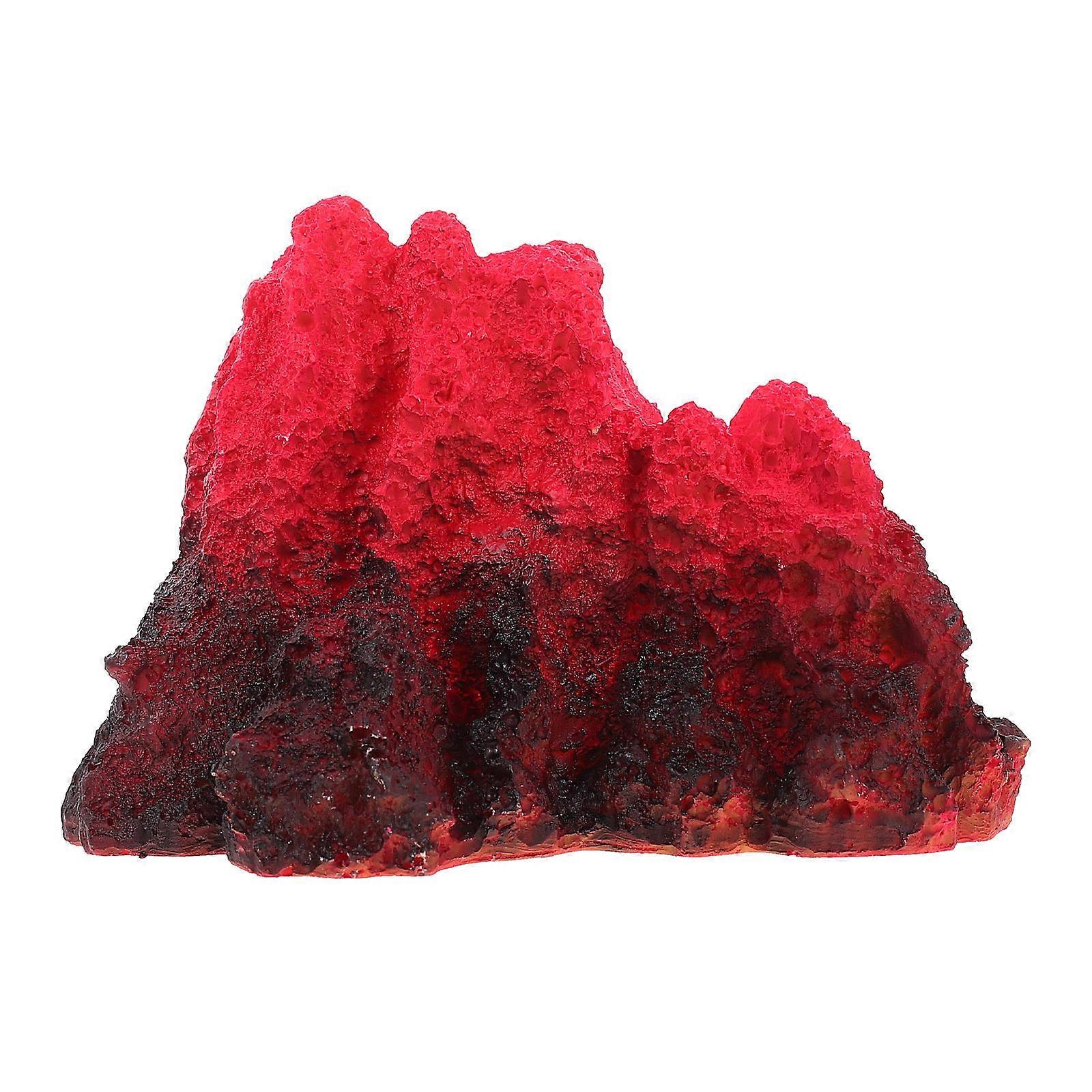 Artificial Volcano Decor Aquarium Use Fish Playing Area Resin Material Volcano Shape 1Set