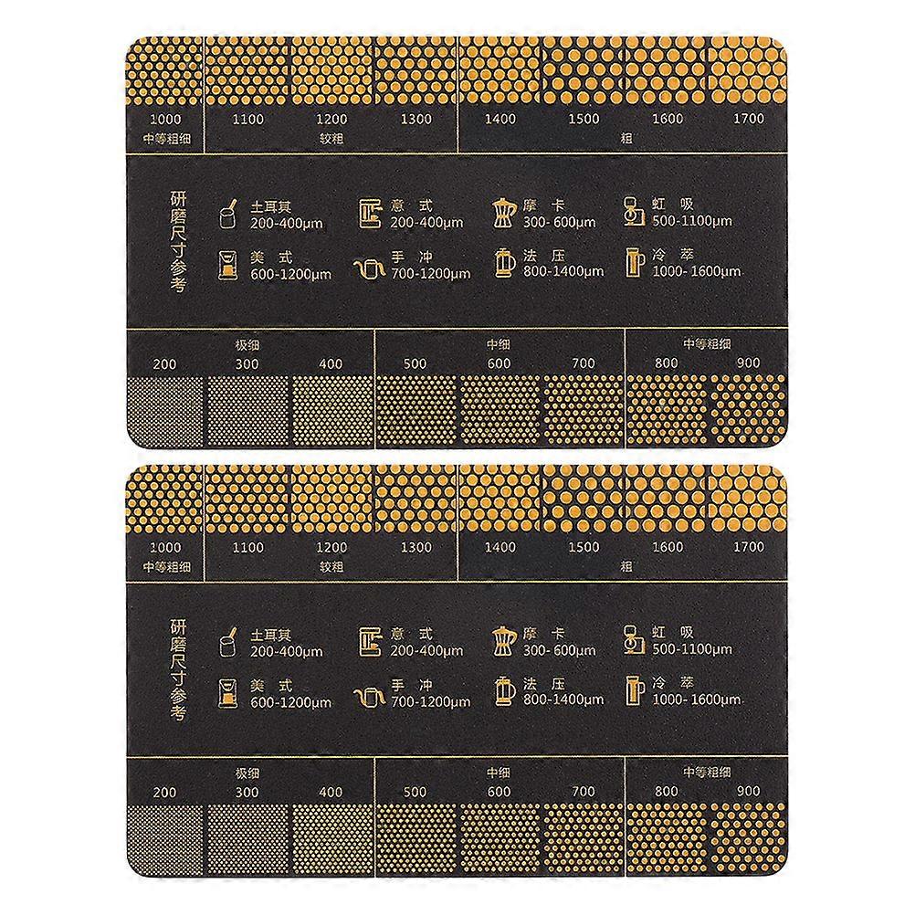 Coffee Grind Size Reference Card Precision Grinding Daily Use 8.50X5.50X0.10CM Compact Design 2Set