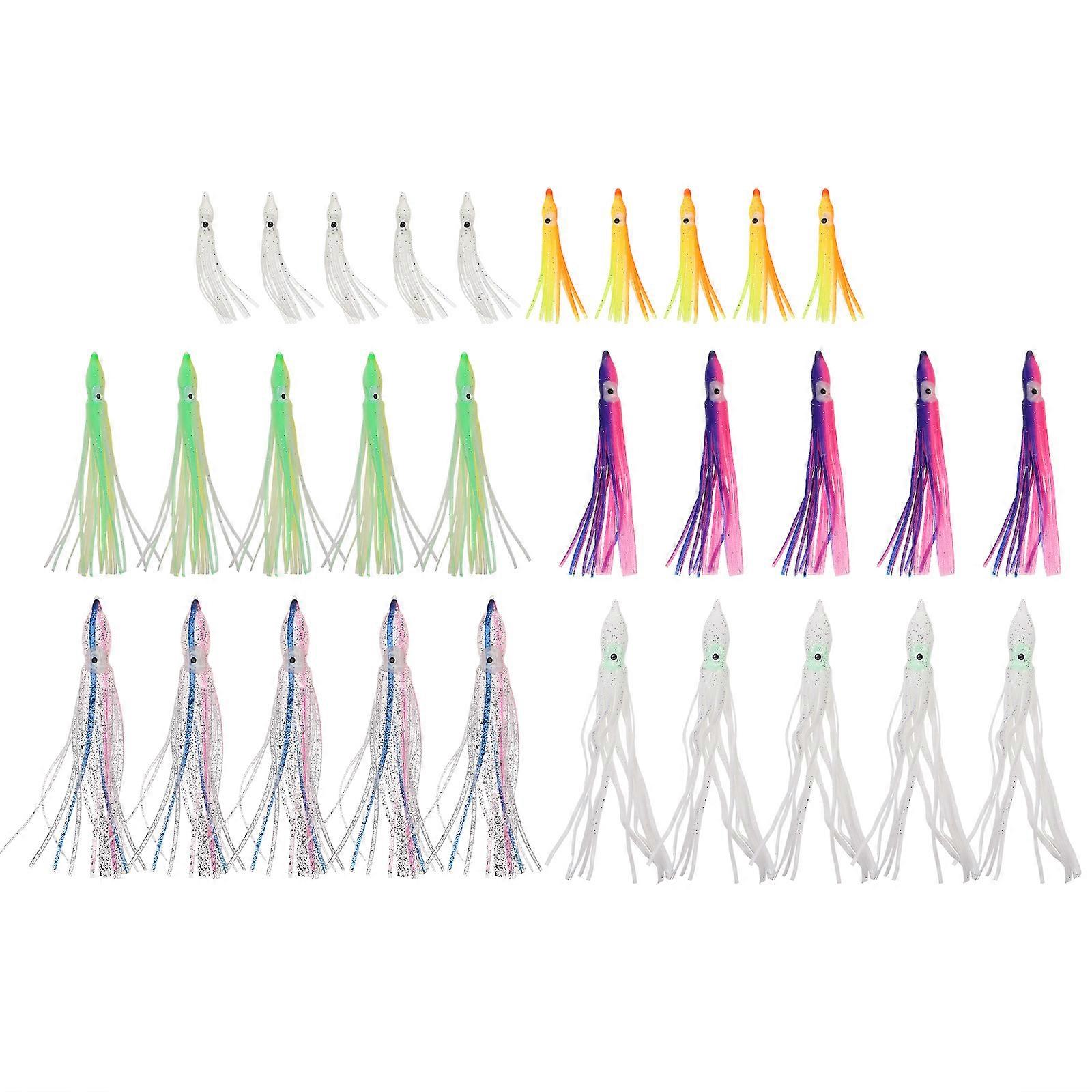 Outdoor Fishing Lures with Lifelike Fake Octopus Baits Made of Durable PVC in Assorted Colors 30 Pieces