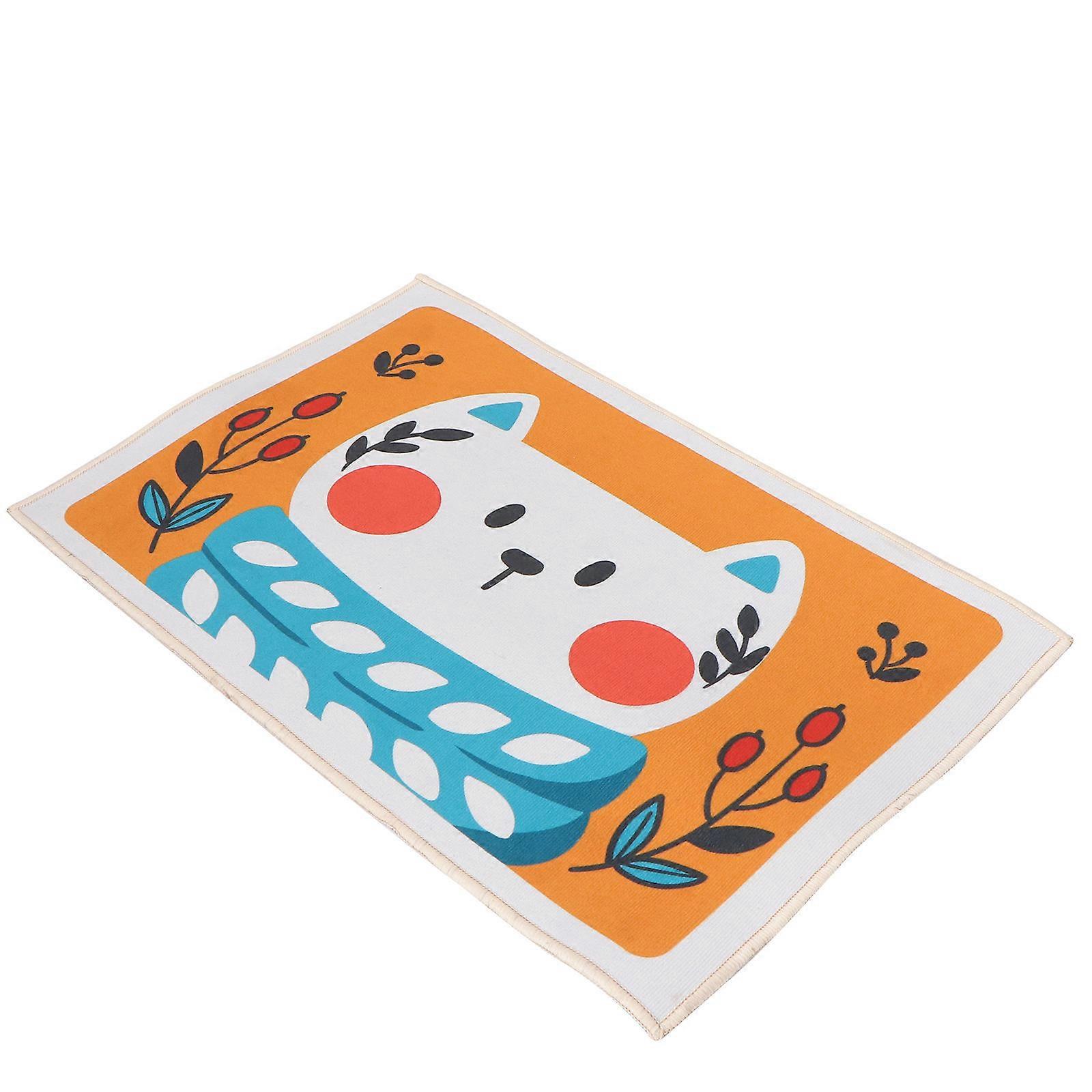 Bath Mat For Kids Non-Slip Bathtub Mat Water Absorption Yellow 60x40cm 1Set
