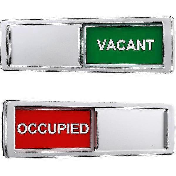Open Closed Sign, Sliding Door Indicator (Silver-Vacant Occupied)