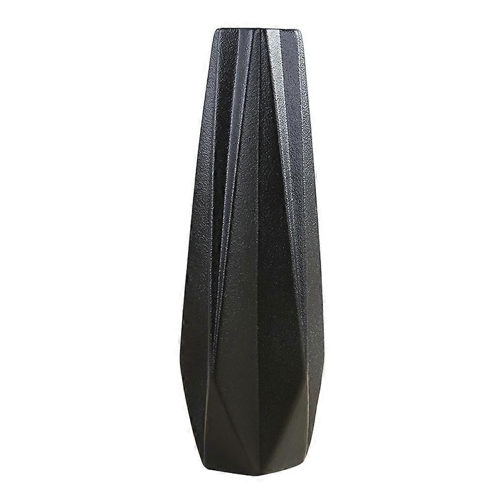 1pc Black Ceramic Decorative Vase for Flower Arrangements
