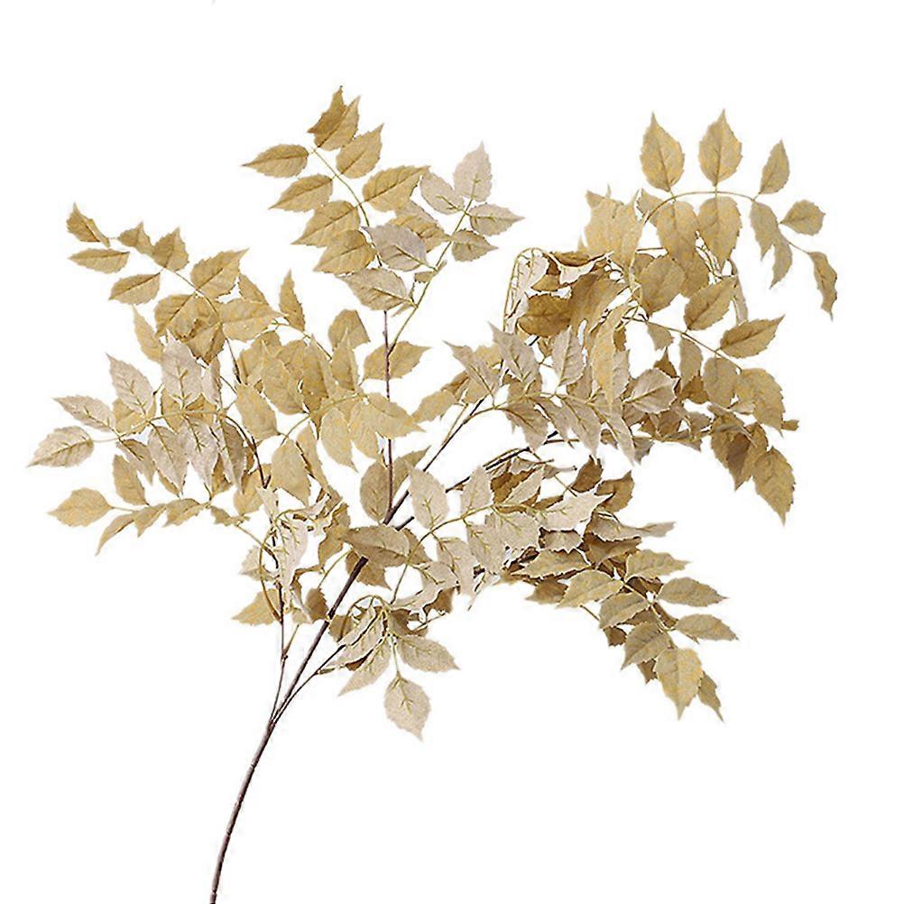 Gold Artificial Decorative Leaf Ornament for Home Wedding Ceiling Floral Arrangement – Elegant Fake Plant Display and Photo Prop