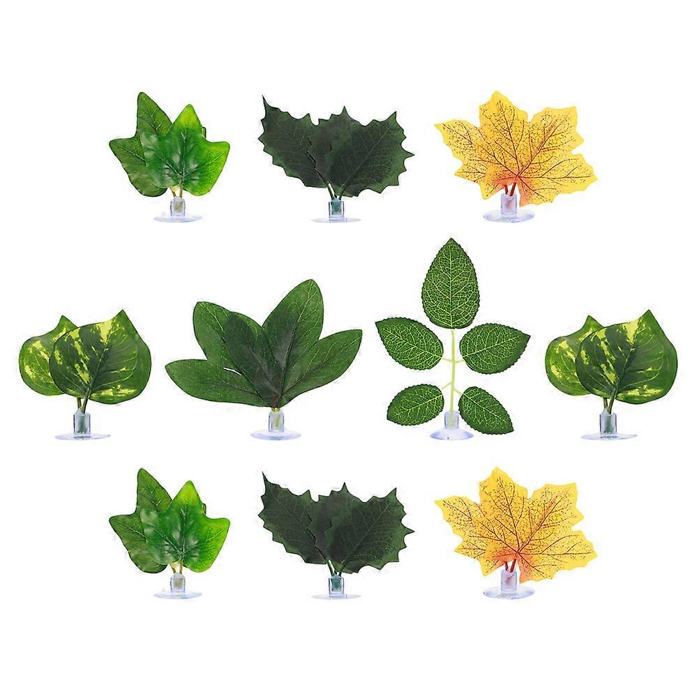 水族館の装飾植物プラスチック水族館アクセサリー水槽の家の装飾アソートカラー11.5X15CM 10個