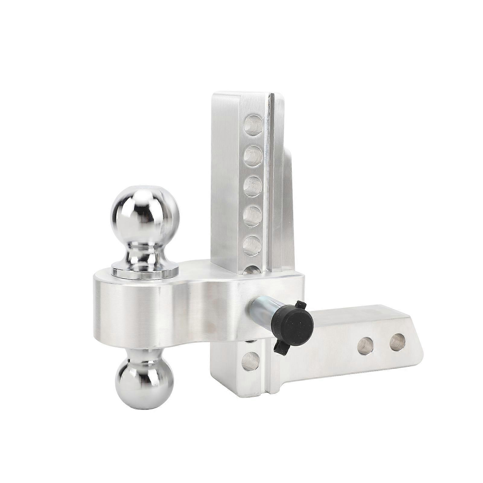 8" Adjustable Aluminum Alloy Trailer Hitch for 2 5/16" Dual Tow Ball and 2" Receiver