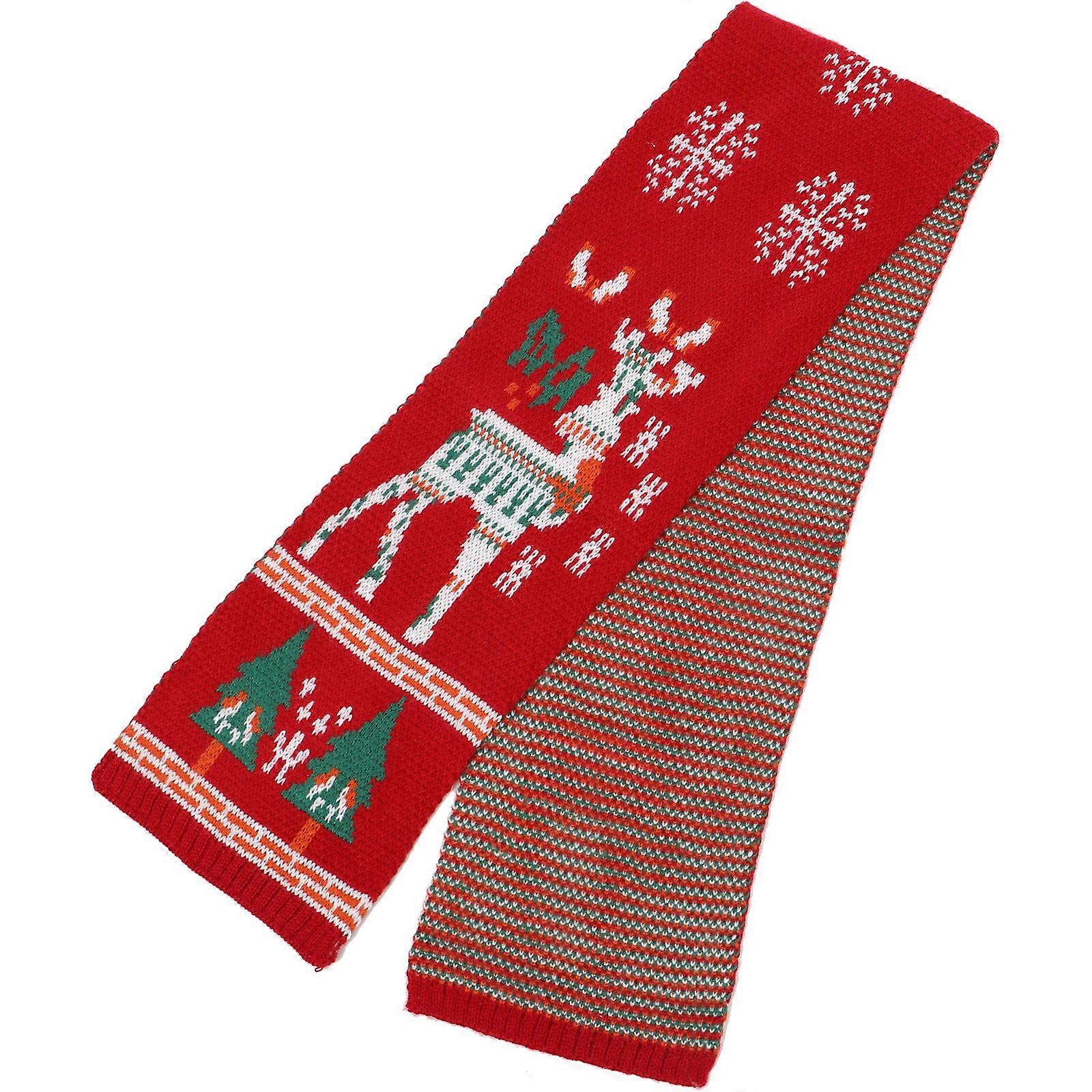 Toddler Scarves Warm Knitted Christmas Clothing Accessory for Kids Red 124x19cm Winter Season 1Pack