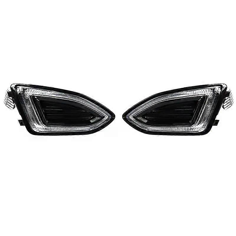 unique For Ford Edge 2015 2016 2017 2018 LED Fog Light US Version DRL Foglights Cover Frame Grille Daylights Daytime Running Light