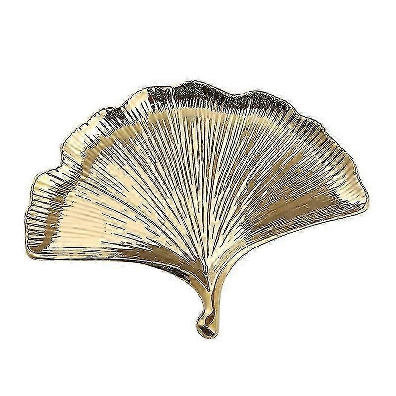 北欧スタイルのライトラグジュアリーイチョウビロバセラミックジュエリートレイメイクアップB