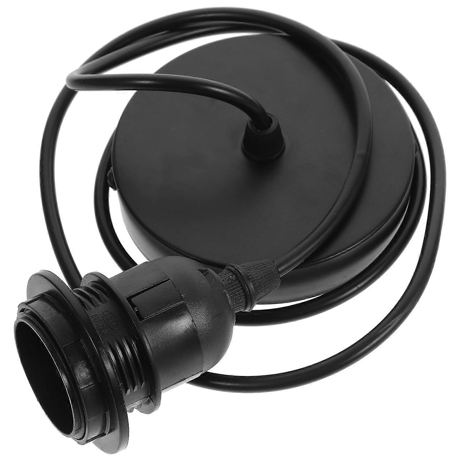 Ceiling Light Holder Fitting Chandelier Lamp Base Homeowners Diy Enthusiasts Black Plastic Round Plate 1Pack