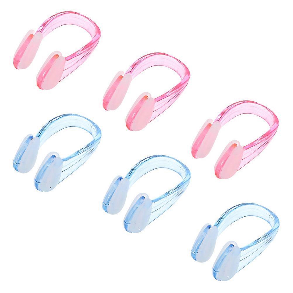 Pinces de nez pour la natation pour les adultes Pince-nez de natation antidérapant 6Pcs