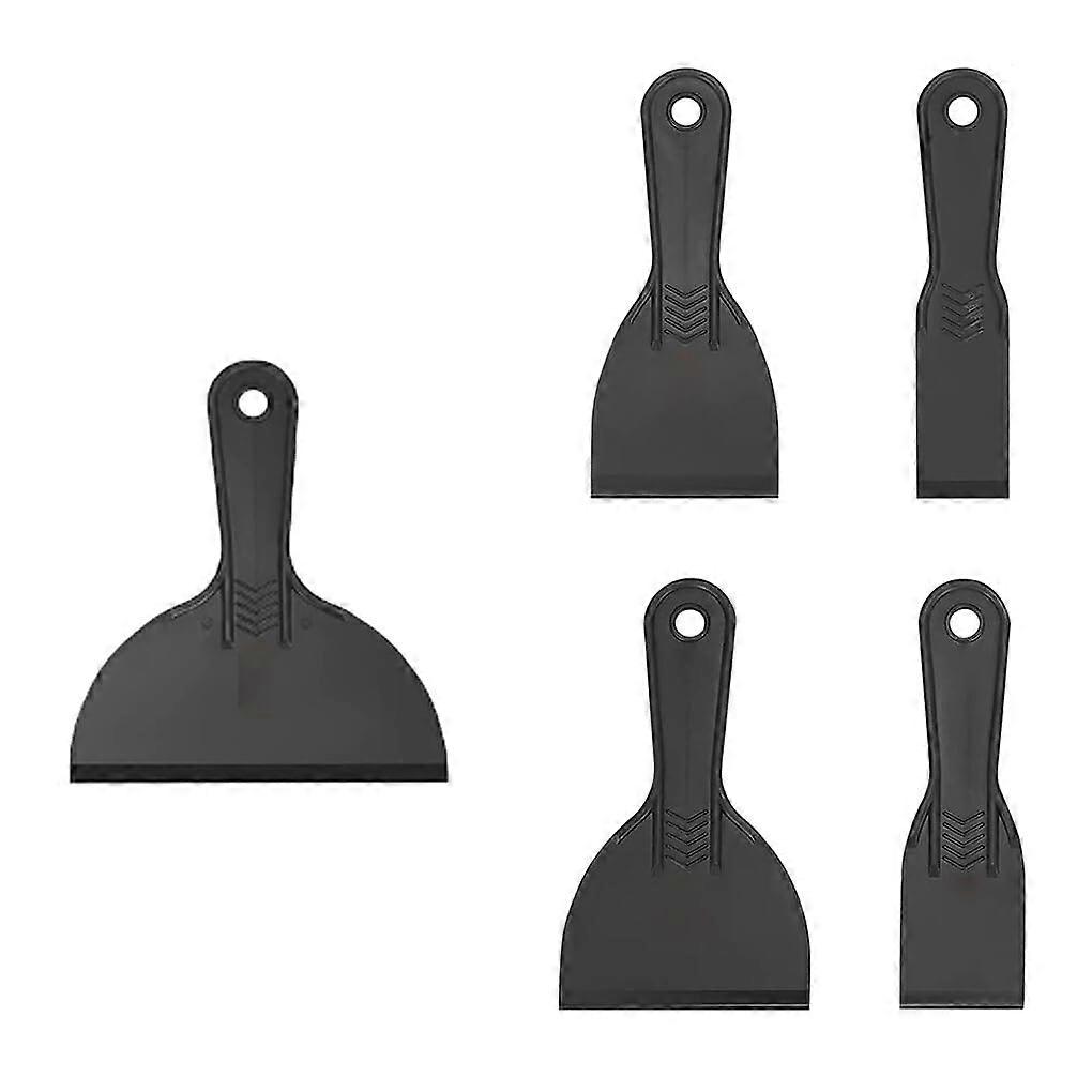 Robust polystyrene paint scraper set for difficult removal tasks, multipurpose set, ABS spatula, spatula, black