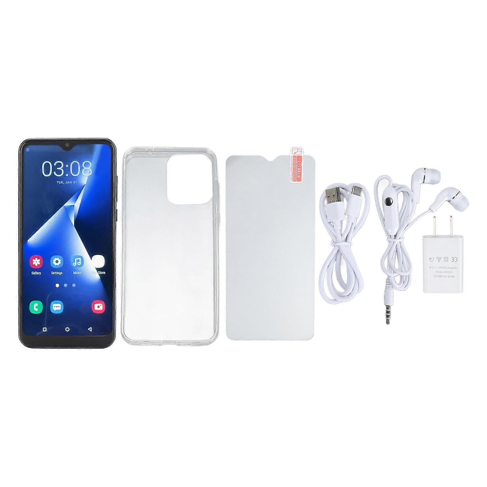 Unlocked 6.5" Android 13 Smartphone, 4GB+64GB, Dual SIM, 6800mAh, Face Recognition, Black