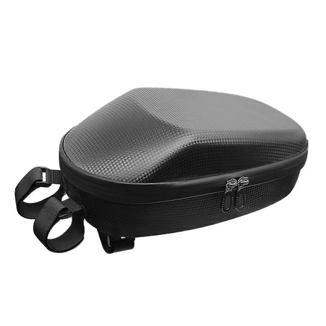 Bike Handlebar Bag Large Capacity Lightweight Front Storage Pouch Black With Compartment And Key Hanging Buckle