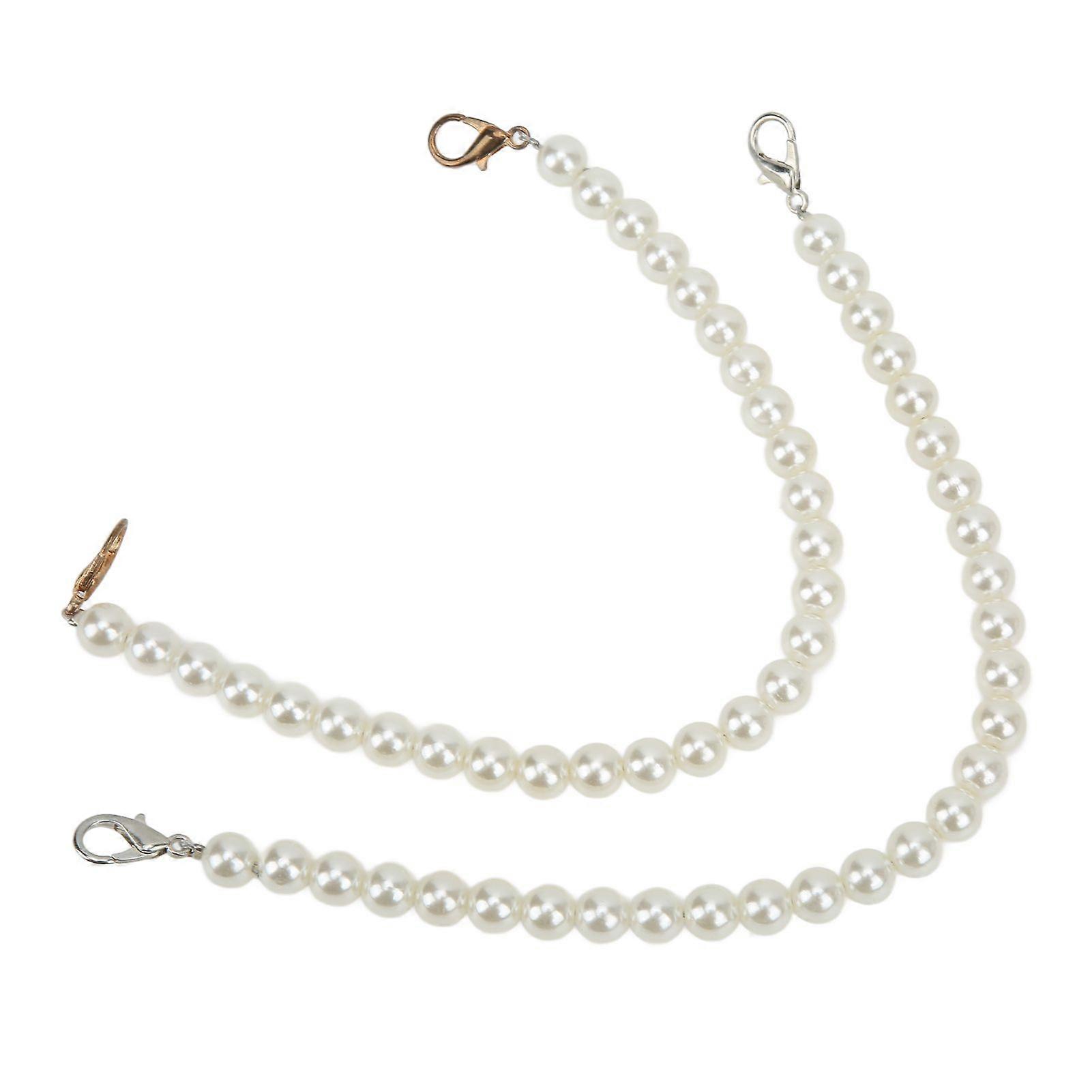 2025 Latest Model  2Pcs Imitation Pearl Chains Purse Handle Strap Handbag