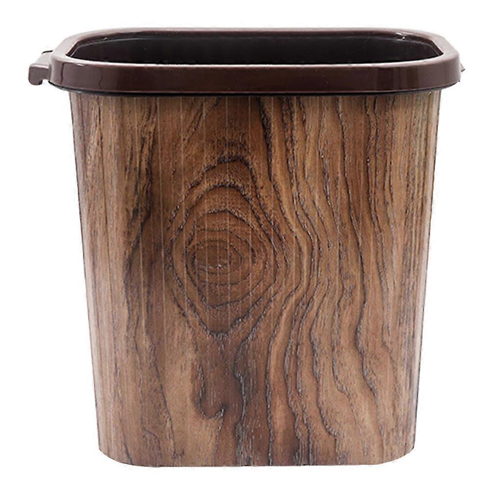 Plastic Garbage Can Large Capacity Waste Bin Home Use Simple Design Rectangular 1Set