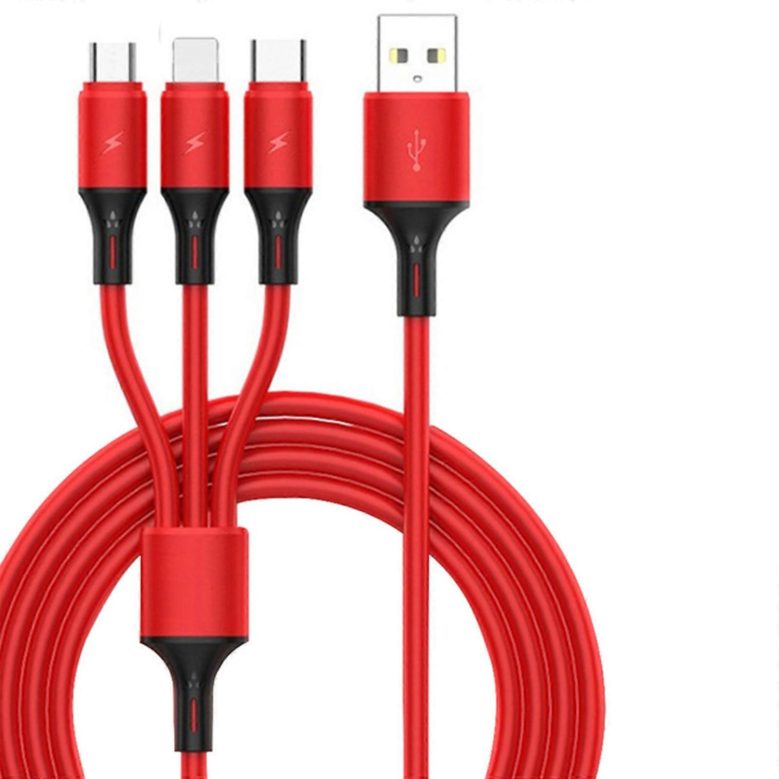 3-in-1 Multi Charging Cable: Fast Charge with Type-C, iOS, Micro USB for All Devices