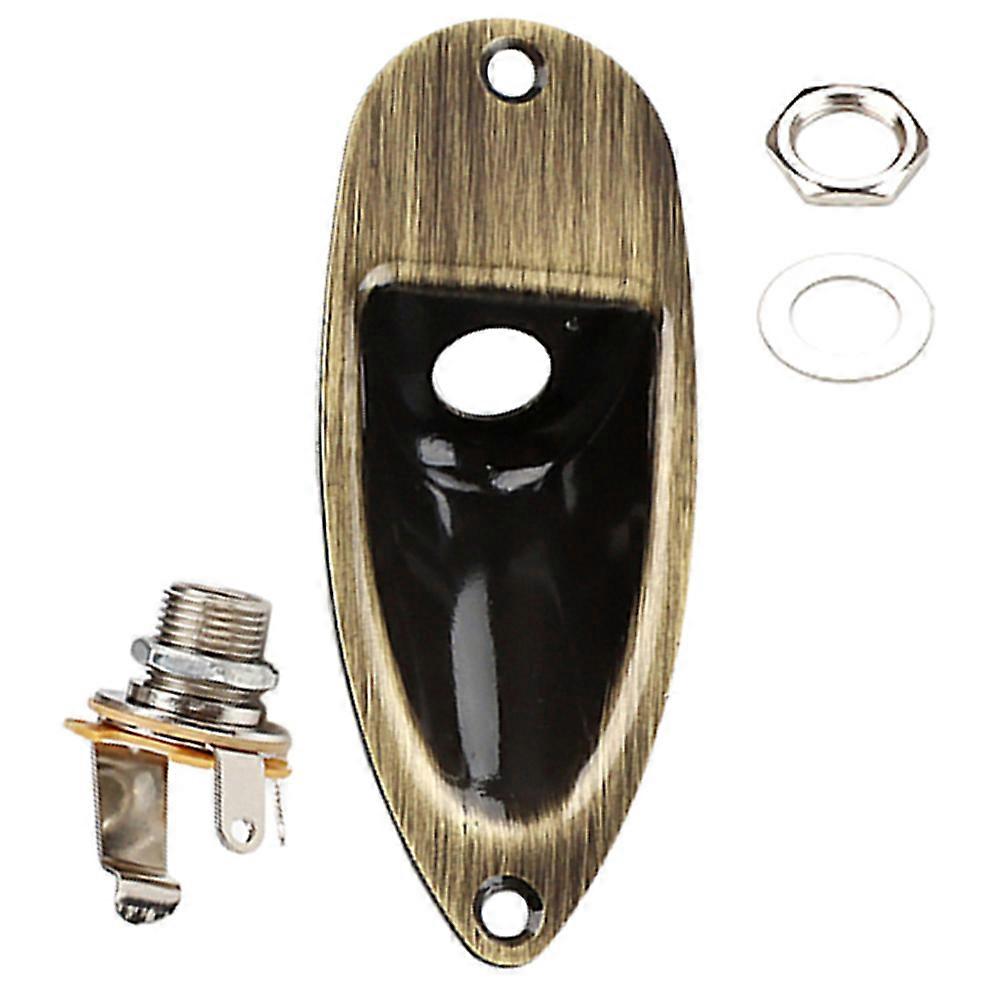 Electric Guitar Input Jack Plate Replacement Socket Boat Shape Durable Construction Stylish Design for Guitar Repair and Upgrading
