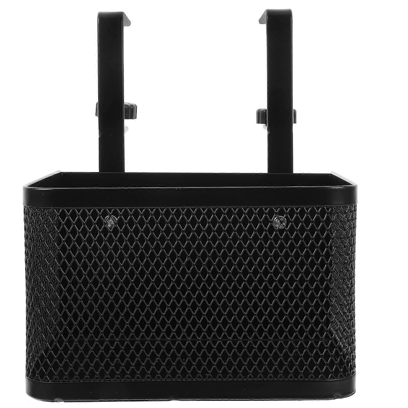 Under Desk Storage Basket No Drill Clamp Organizer for Cables Accessories Sturdy Mesh Design Versatile Desktop Storage Black Small