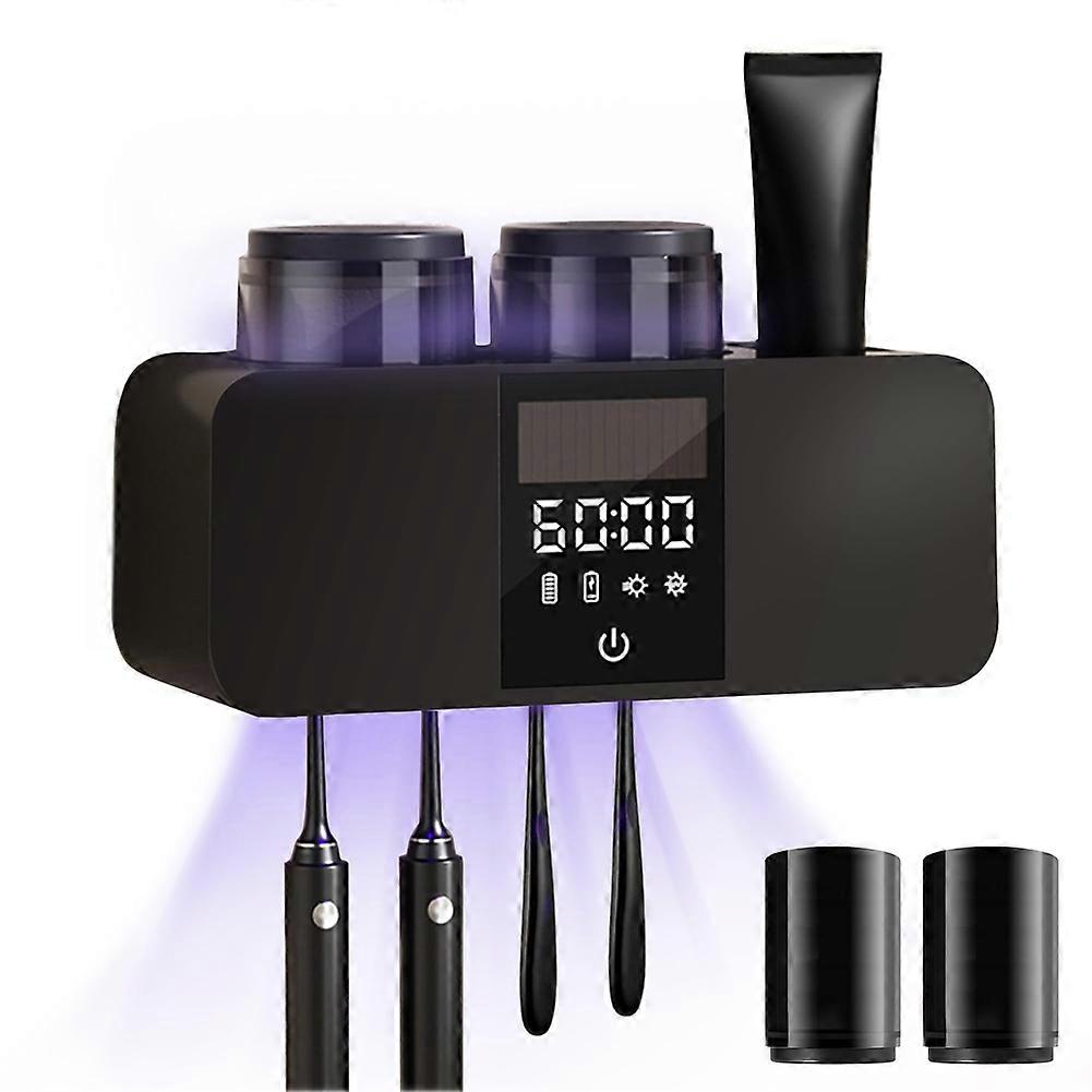 Toothbrush Cleaner & Wall Mounted Toothbrush Holders,Cleaning and Air Drying LED Smart Screen and Timer Function