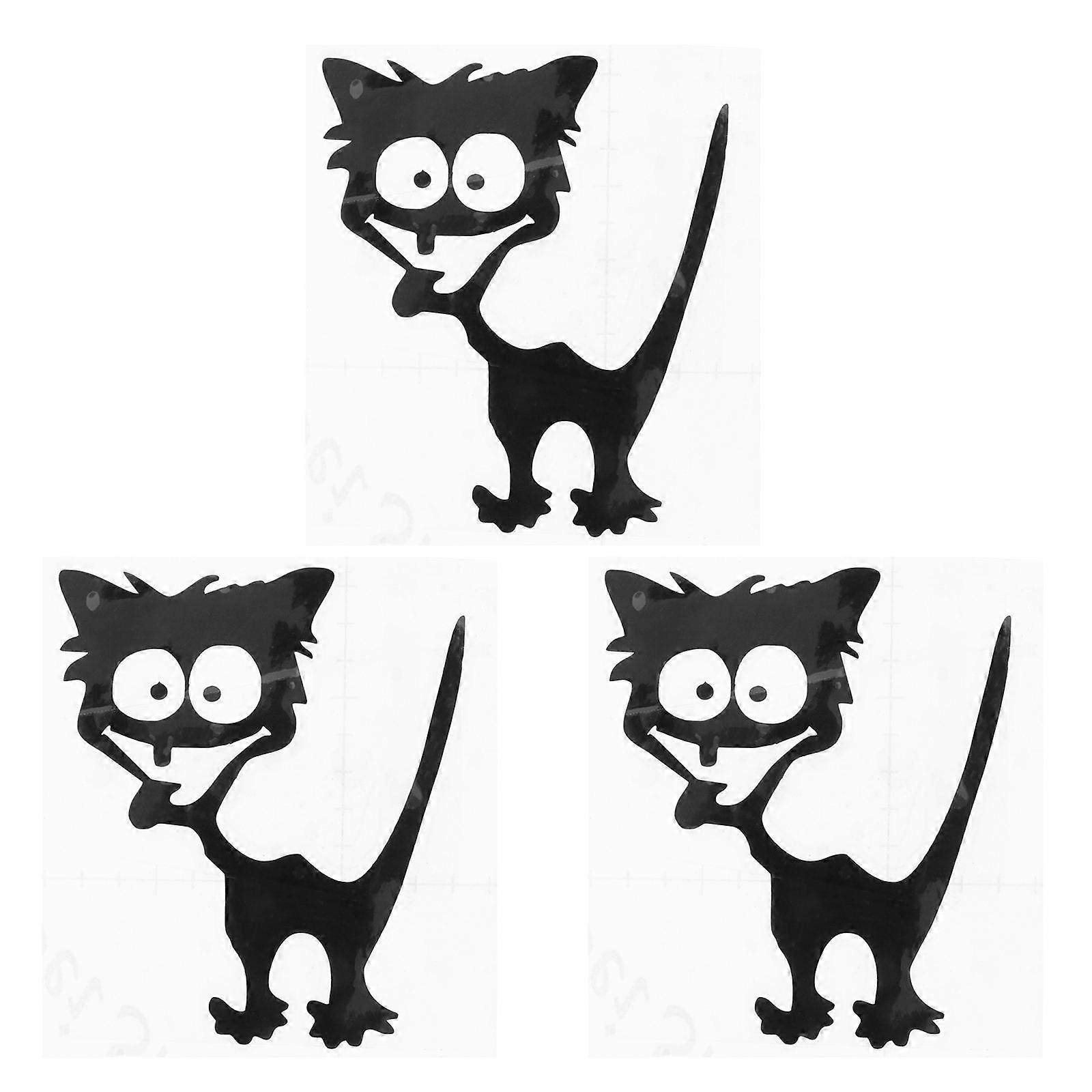 Sticker For Stickers For Men Reflective Decoration Cover Flaws Black 14X11.5CM Square 3Pcs