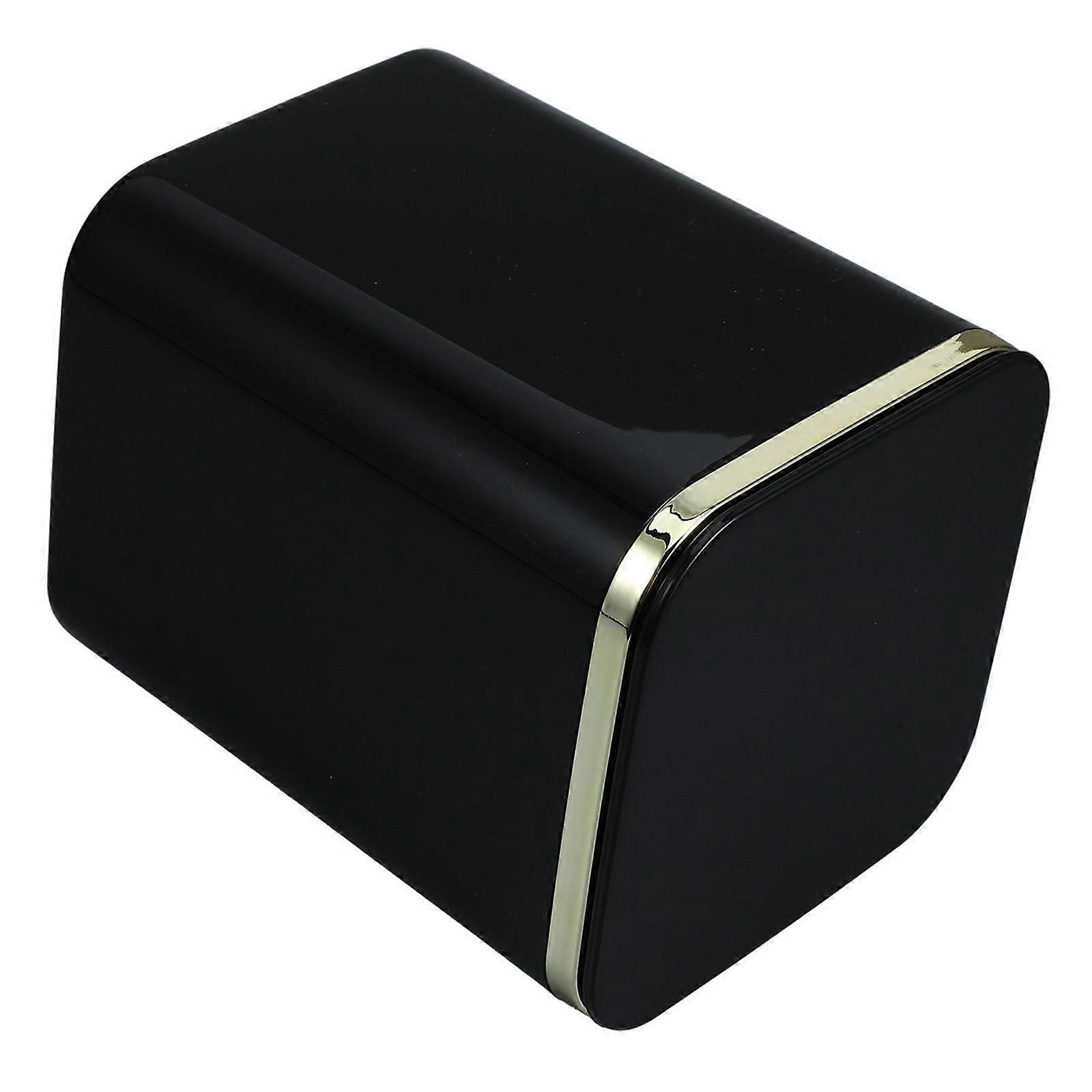 Desk Organizer Mini Trash Can with Lid for Storage Black ABS Material