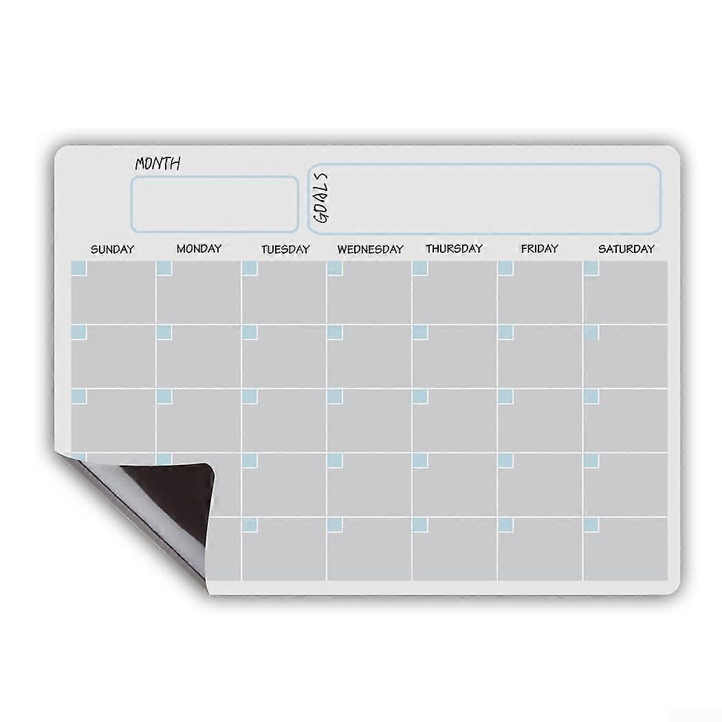 Magnetic Calendar Fridge Magnet with Builtin Message Board (White)