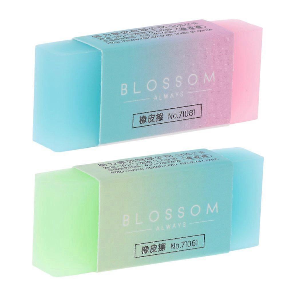 Jelly Gradient Rubber Erasers Cube - Soft Durable Flexible Rubber Erasers For School Kids, Office And Drawing