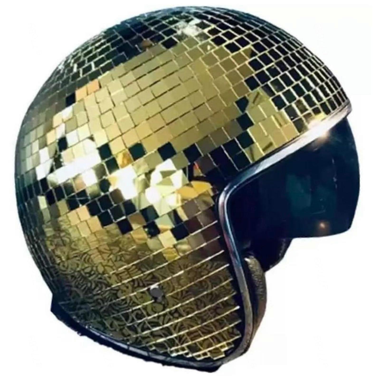 Helmet Disco Ball To Fit The Wild Disco Ball Hat Helmet With The Of Glass Tiles Disco Ball Hat Stage Bar Party Gold