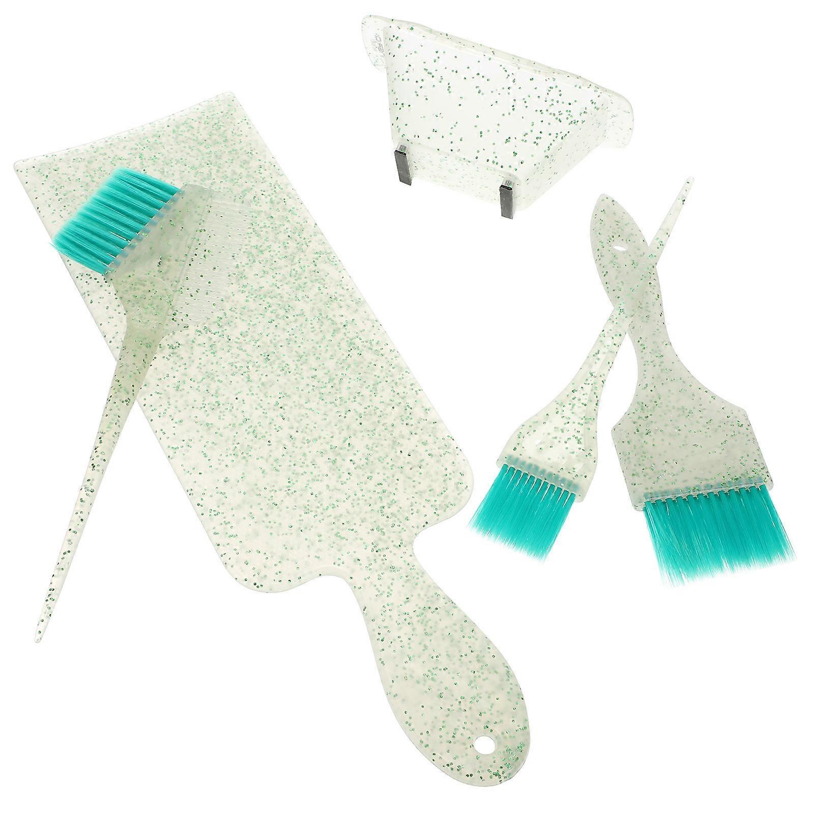 Professional Hair Coloring Brush with Comfortable Handle for DIY Use at Home Green Plastic
