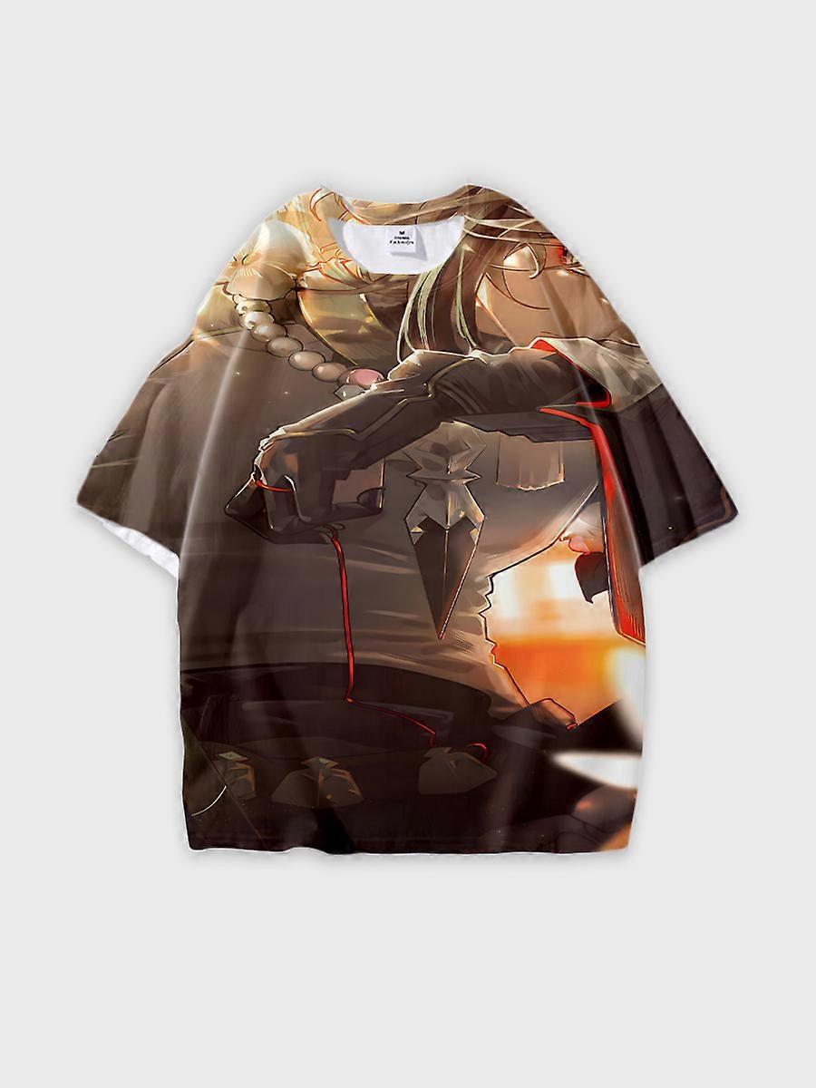 T-shirt round neck Role Pattern loose short sleeve JW5849