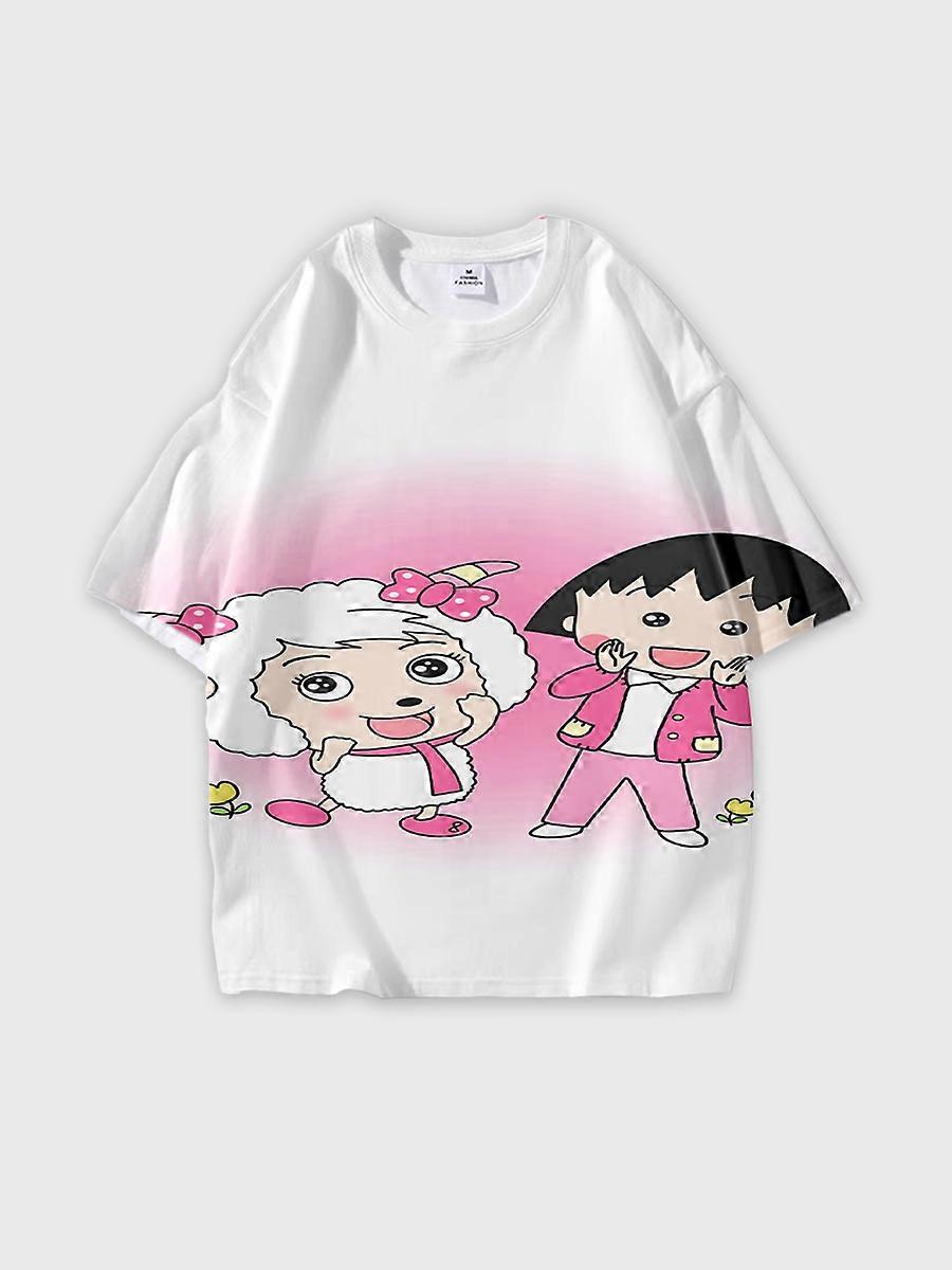 T-shirt round neck Animation Role Pattern loose short sleeve JW4908