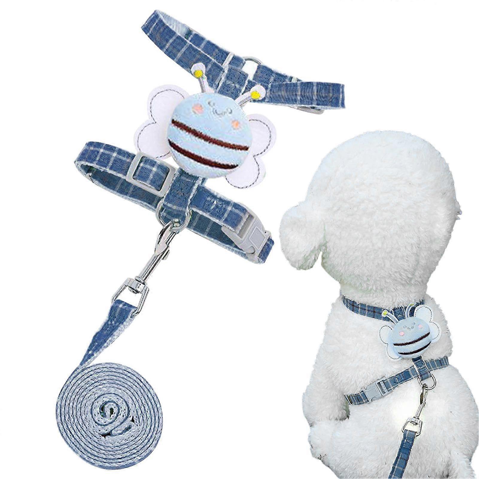 Dog Harness Set Small Size Durable Adjustable Breathable Cartoon Design For Small And Medium Dogs