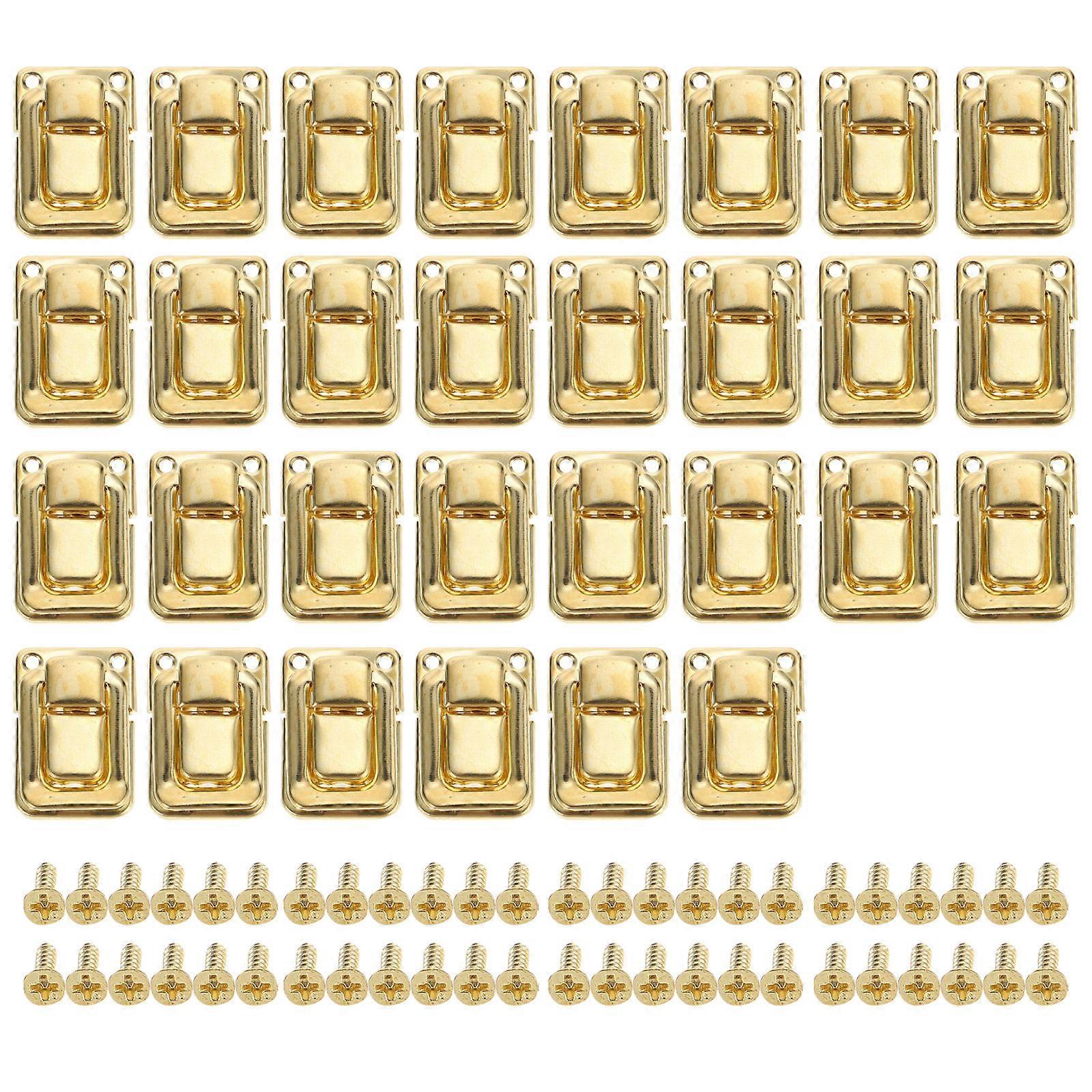 Jewelry Box Hinge Storage Box Buckle Golden Rectangular Shape 30Set