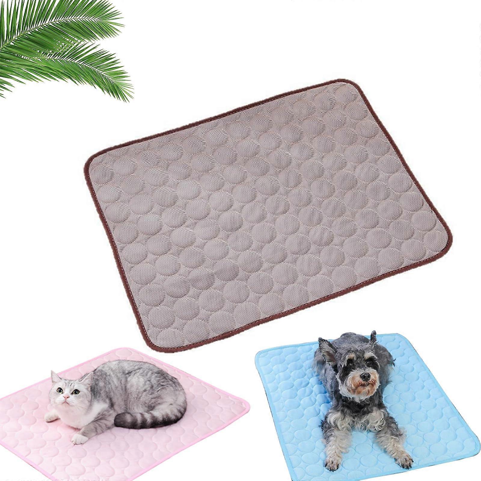 Furry Basics Dog Cooling Mat, Furrybasics Cooling Mat, Thickened AntiScratch, Washable Cool Mats for Dogs and Cats (Brown, 100 x 70 cm)