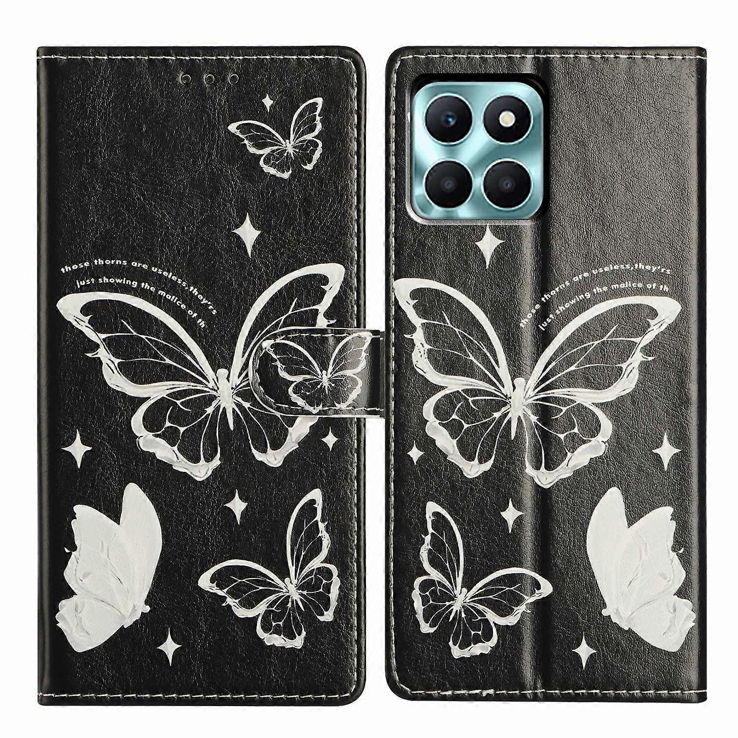 For Honor X6c 4G Case Pattern Printing Wallet Stand Flip Leather Phone Cover with Strap