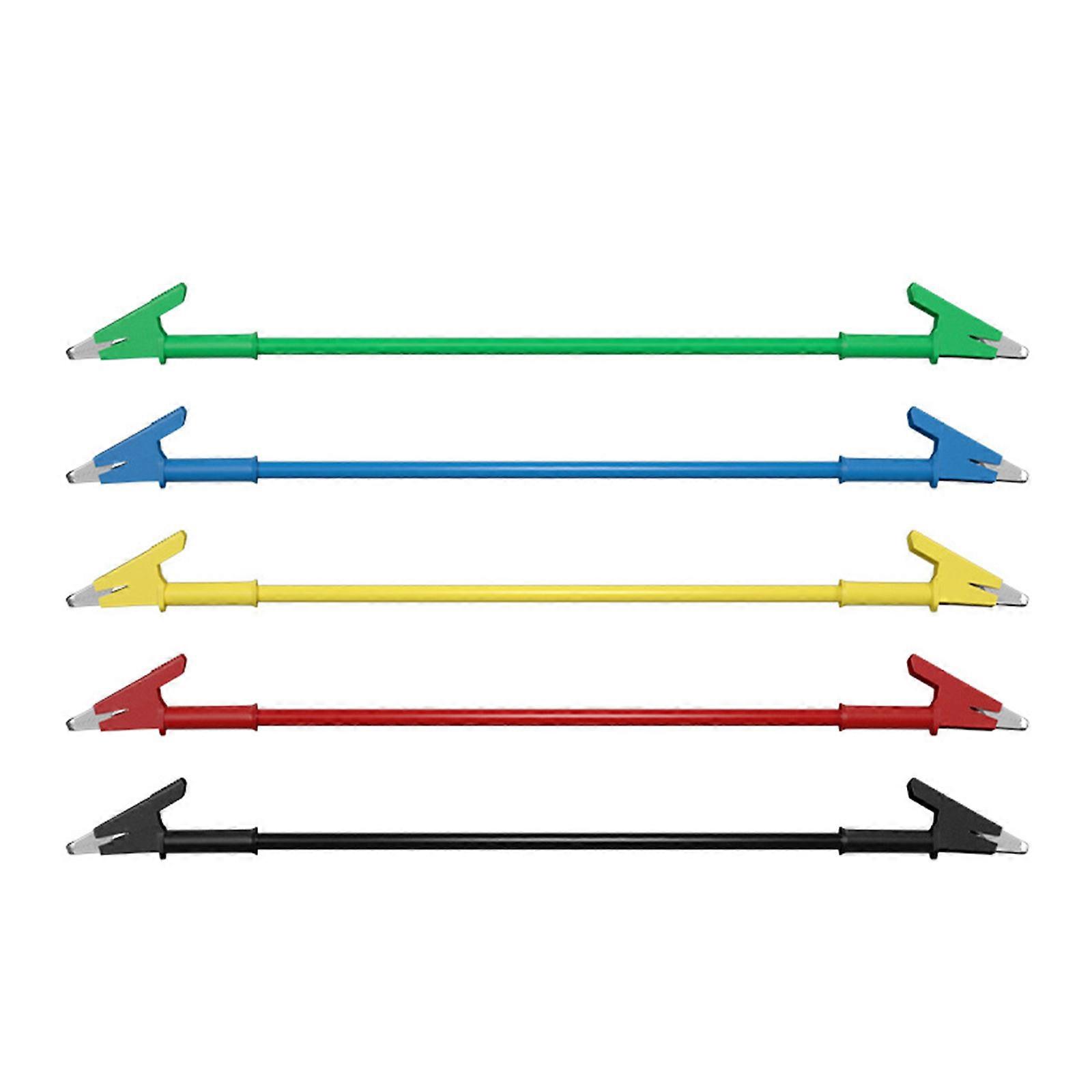 5pcs Double Ended Alligators clip Test Leads 1meter Flexible Wire High Current Automotive Electrical Testing for Vehicles Multicolor