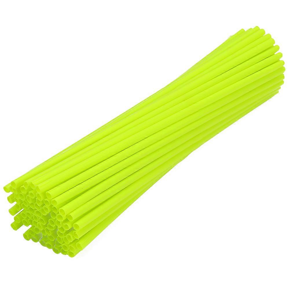 72pcs Yellow Reusable Plastic Motorcycle Spoke Covers Durable Bike Decoration and Safety Enhancer