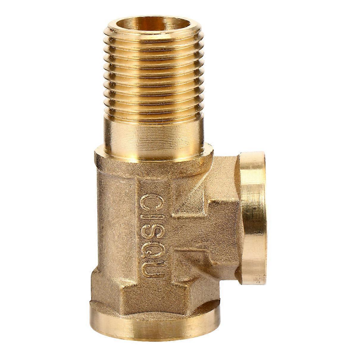 Golden Brass Tee Coupling for Tube with Male-Female Thread Conversion Connector 3 Openings