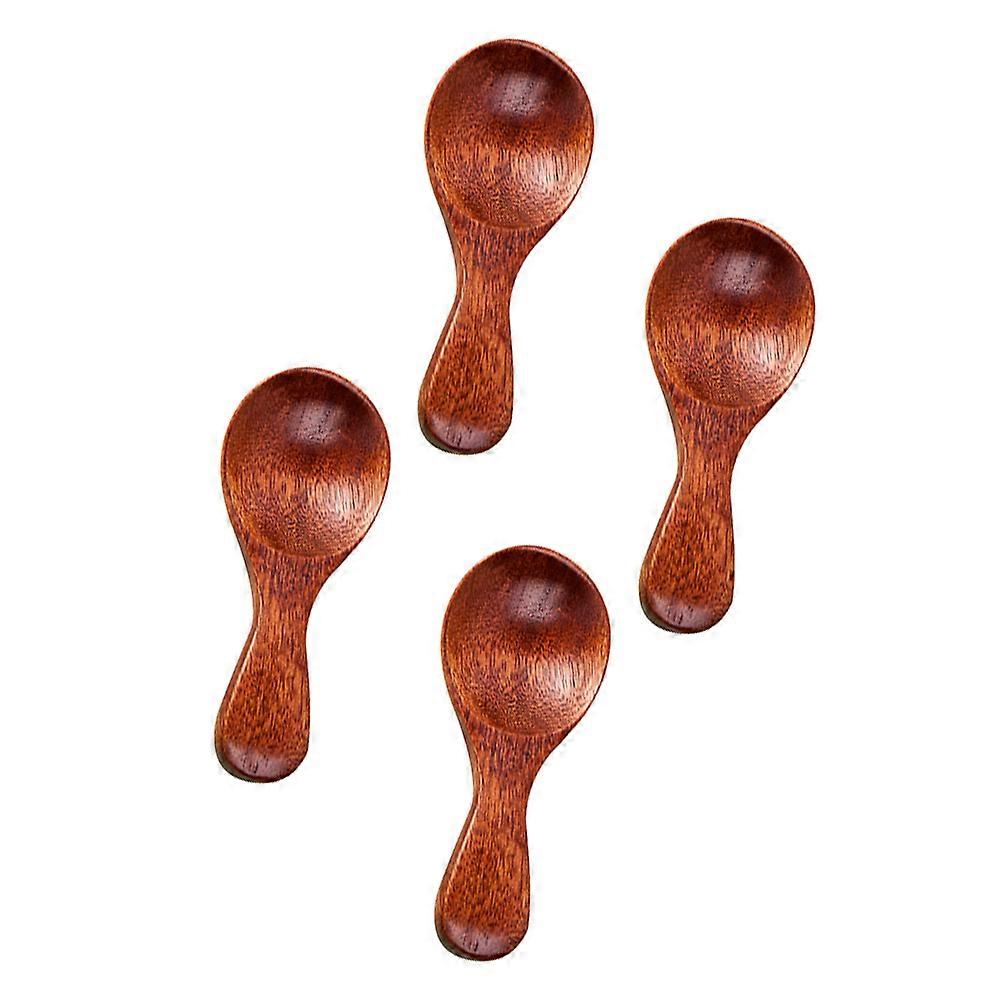 Brown Synthetic Dessert Spoons for Kids with Elegant Design and Durable Use 4Pcs Small Size