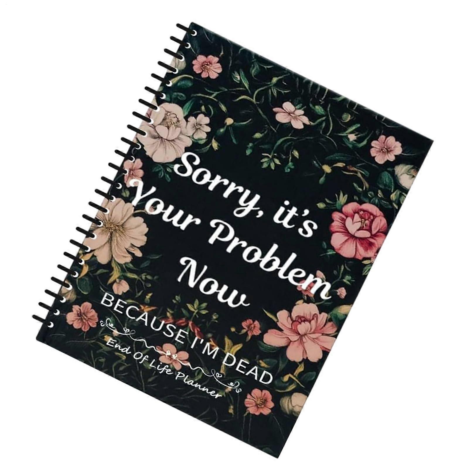 End-of-Life Planner - Humorous Pink Spiral-Bound Notebook For Beneficiaries, Last Wishes And Funeral Planning