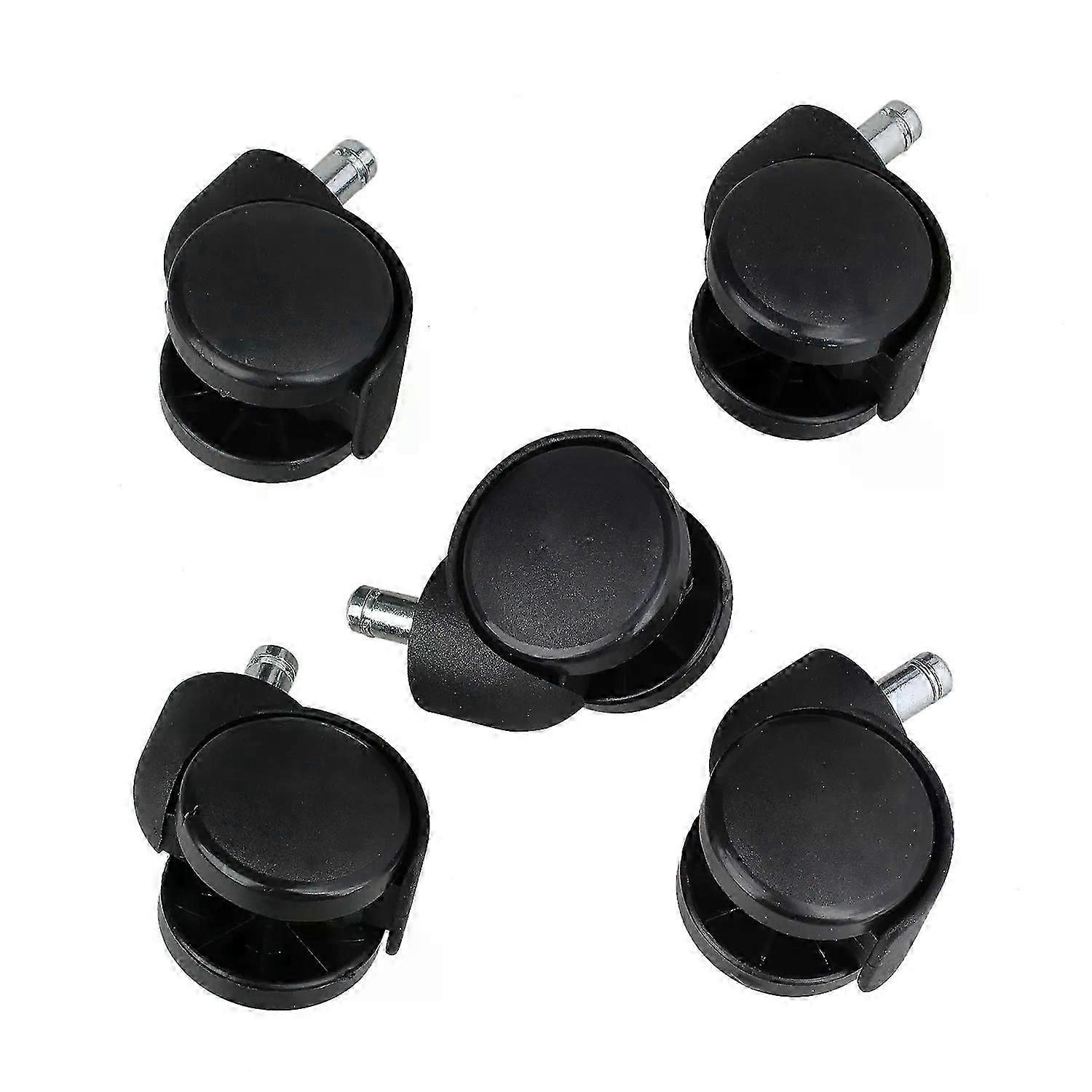 5 x Replacement Office Computer Chair Stem Swivel Castors Casters Wheels Black