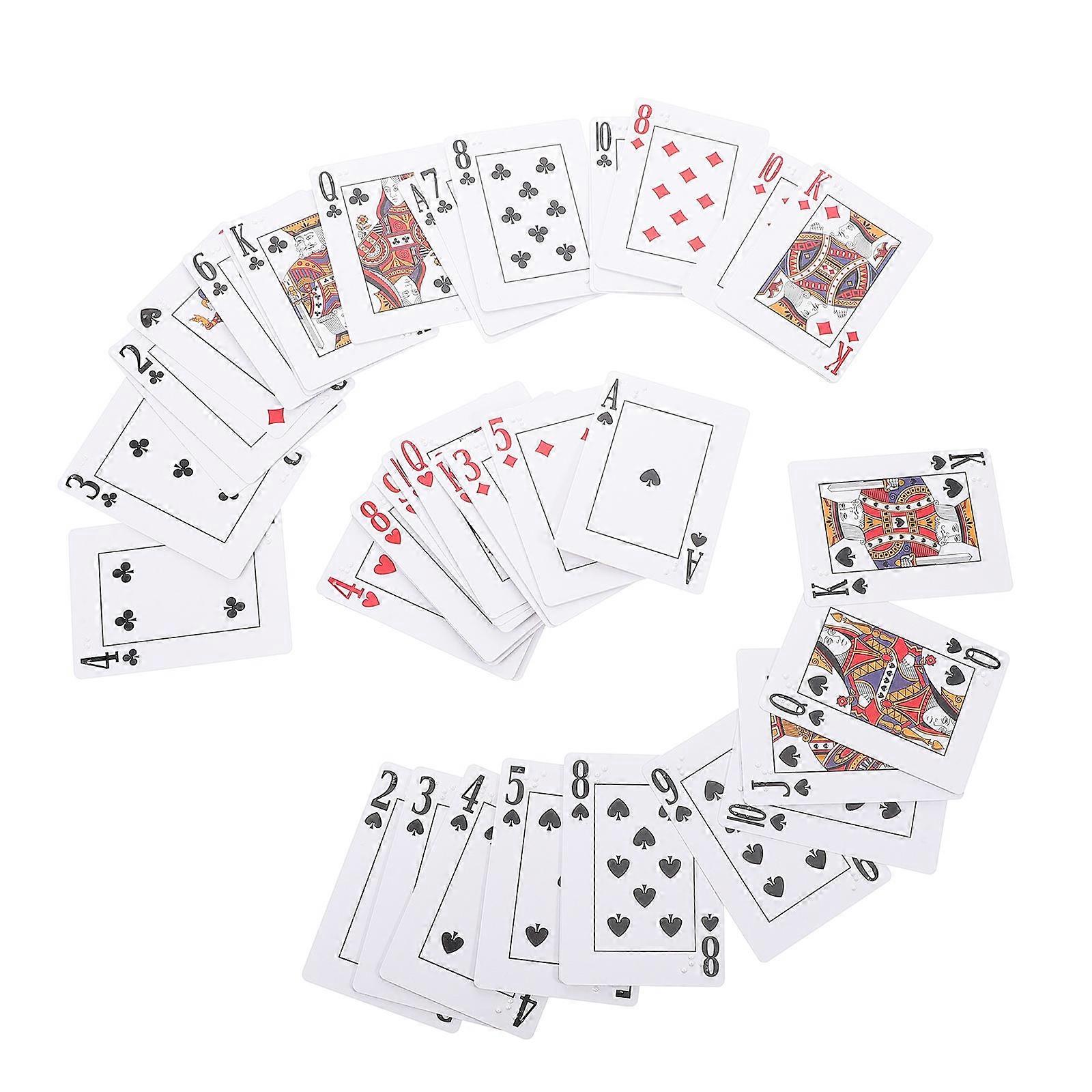 Braille Playing Cards for Playing Large Printed Deck with Braille Markings