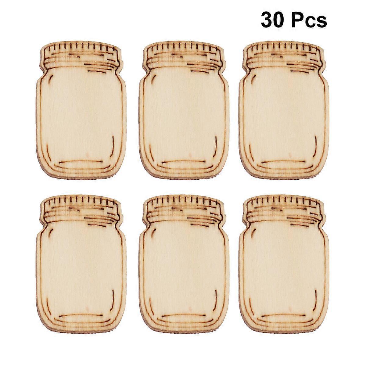 Wooden Cutouts for DIY Crafts with Smooth Touch and Lovely Shapes 30 Pieces Bottle Shape Carvings